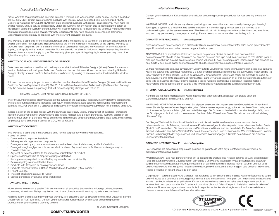 Comp vt subwoofer 6 7 | Kicker CVT65 User Manual | Page 4 / 4