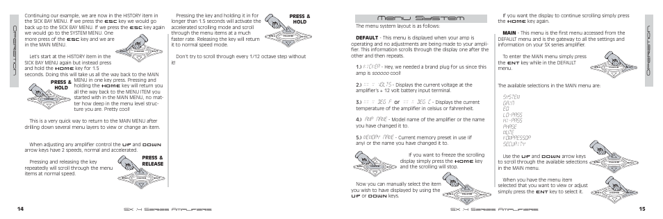 Kicker, Xx.x volts, Xx.x deg f | Xx.x deg c, Amp name, Menu system | Kicker SX700.4 User Manual | Page 8 / 20