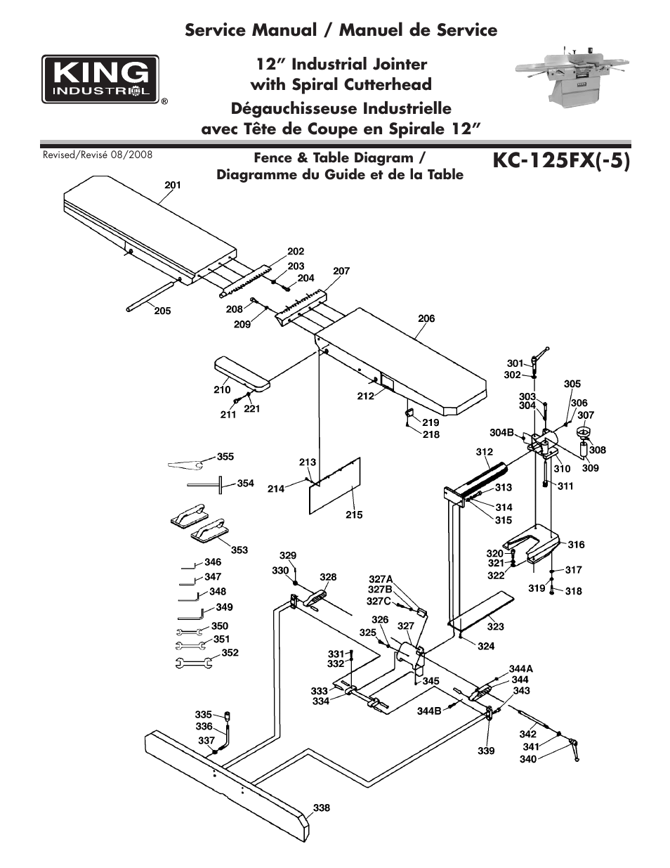 Kc-125fx(-5) | King Canada 12" Industrial Jointer KC-125FX User Manual | Page 2 / 6