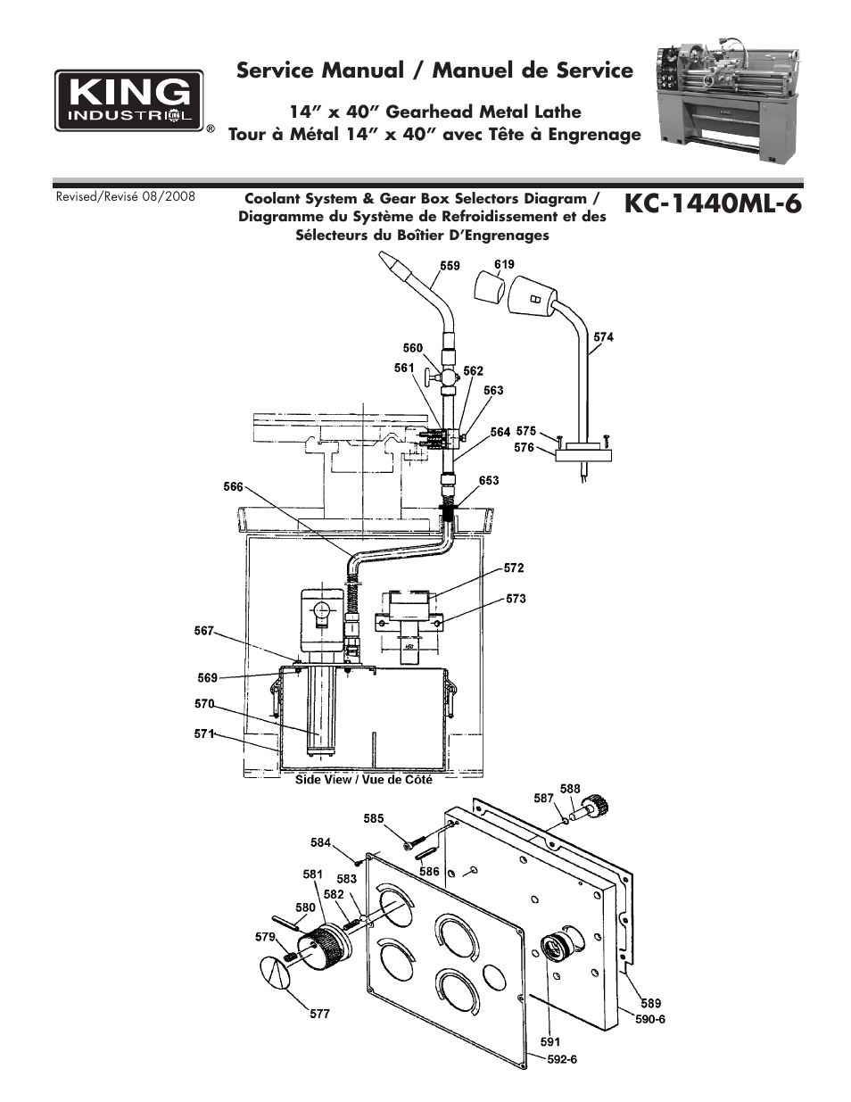 Service manual / manuel de service | King Canada KC-1440ML-6 User Manual | Page 10 / 27