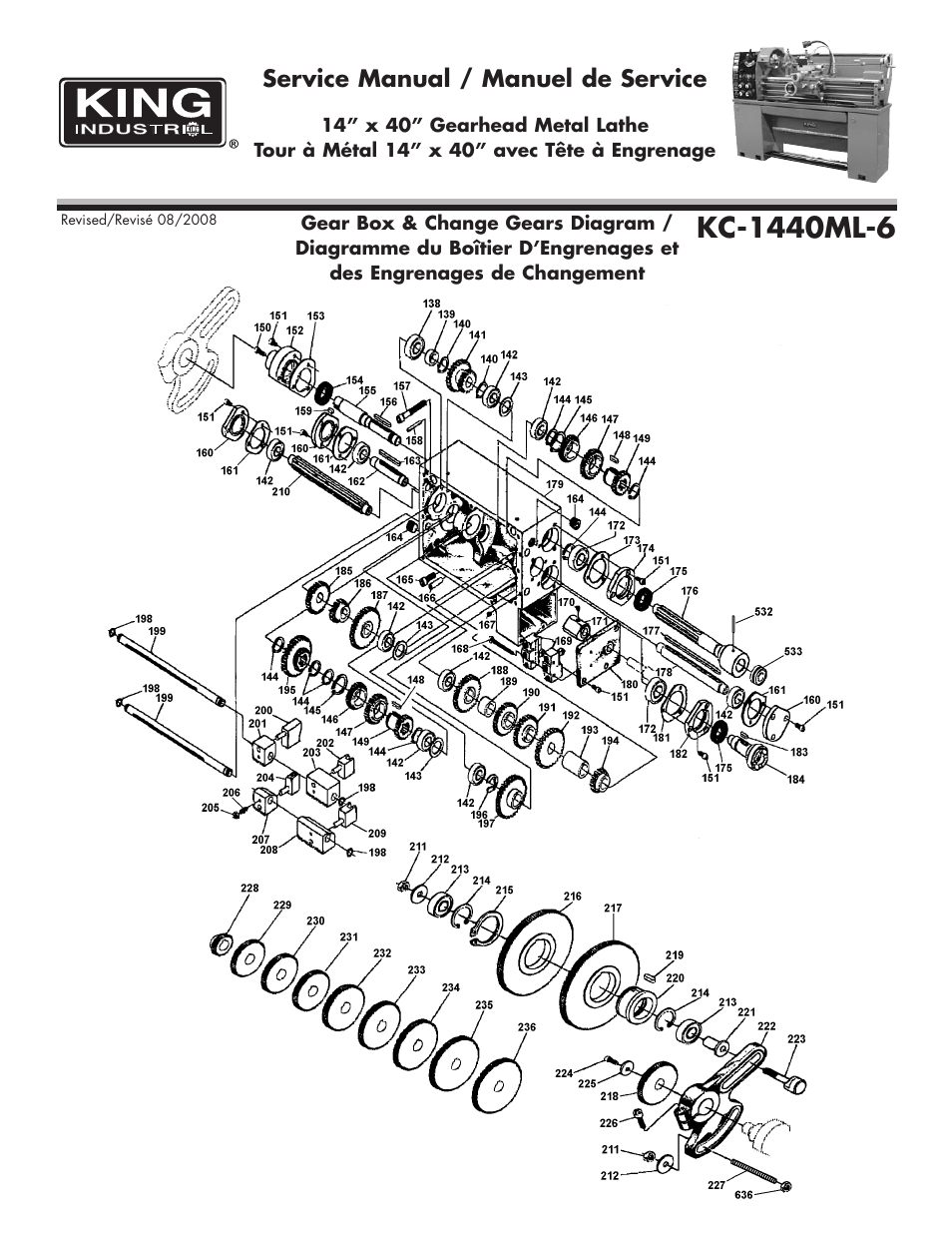 Service manual / manuel de service | King Canada KC-1440ML-6 User Manual | Page 3 / 27