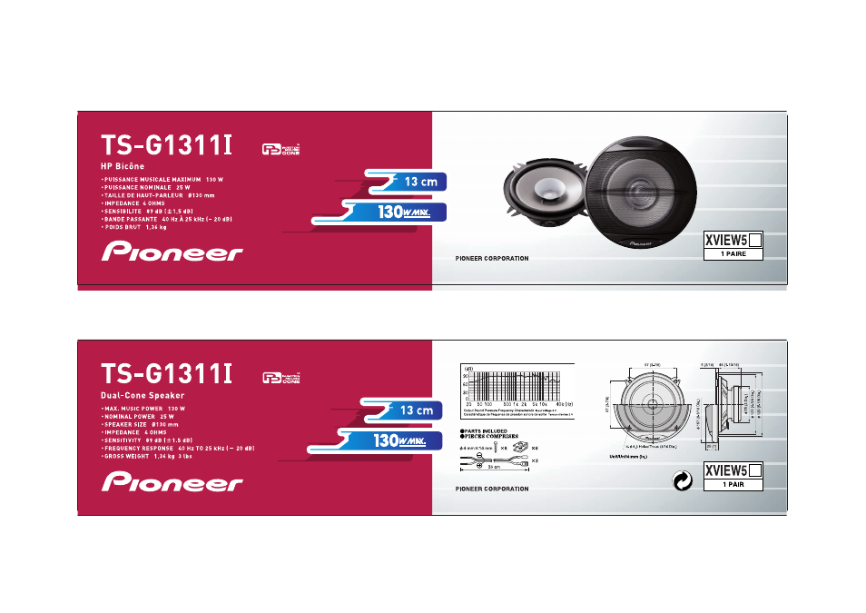 Ts-g1311i la, 13 c, Isotyaiik | Xview5d, Ts-g13111 (is, Isoiyawk, Xview5 | Pioneer TS-G1311 I User Manual | Page 2 / 5