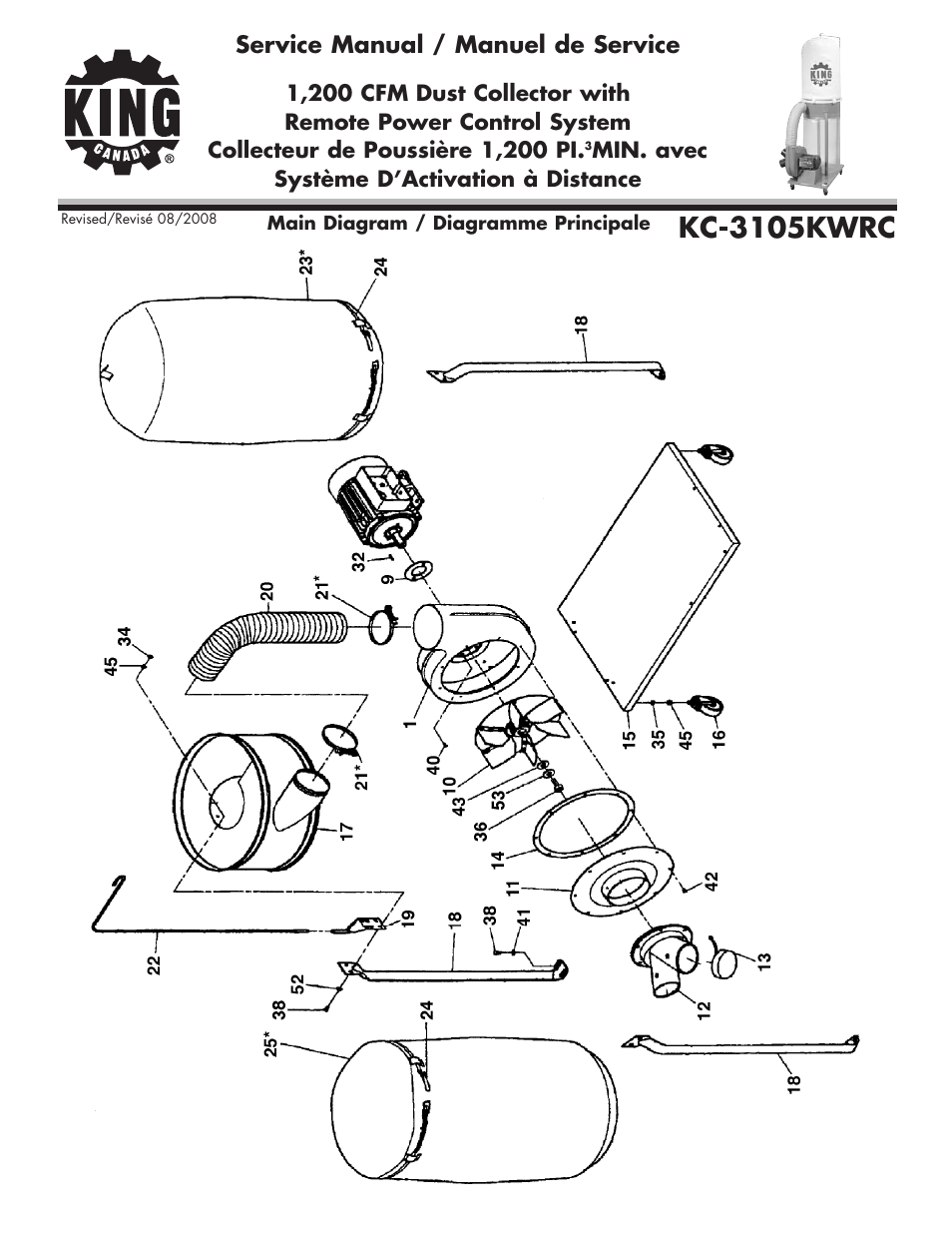 King Canada KC-3105KWRC User Manual | 4 pages