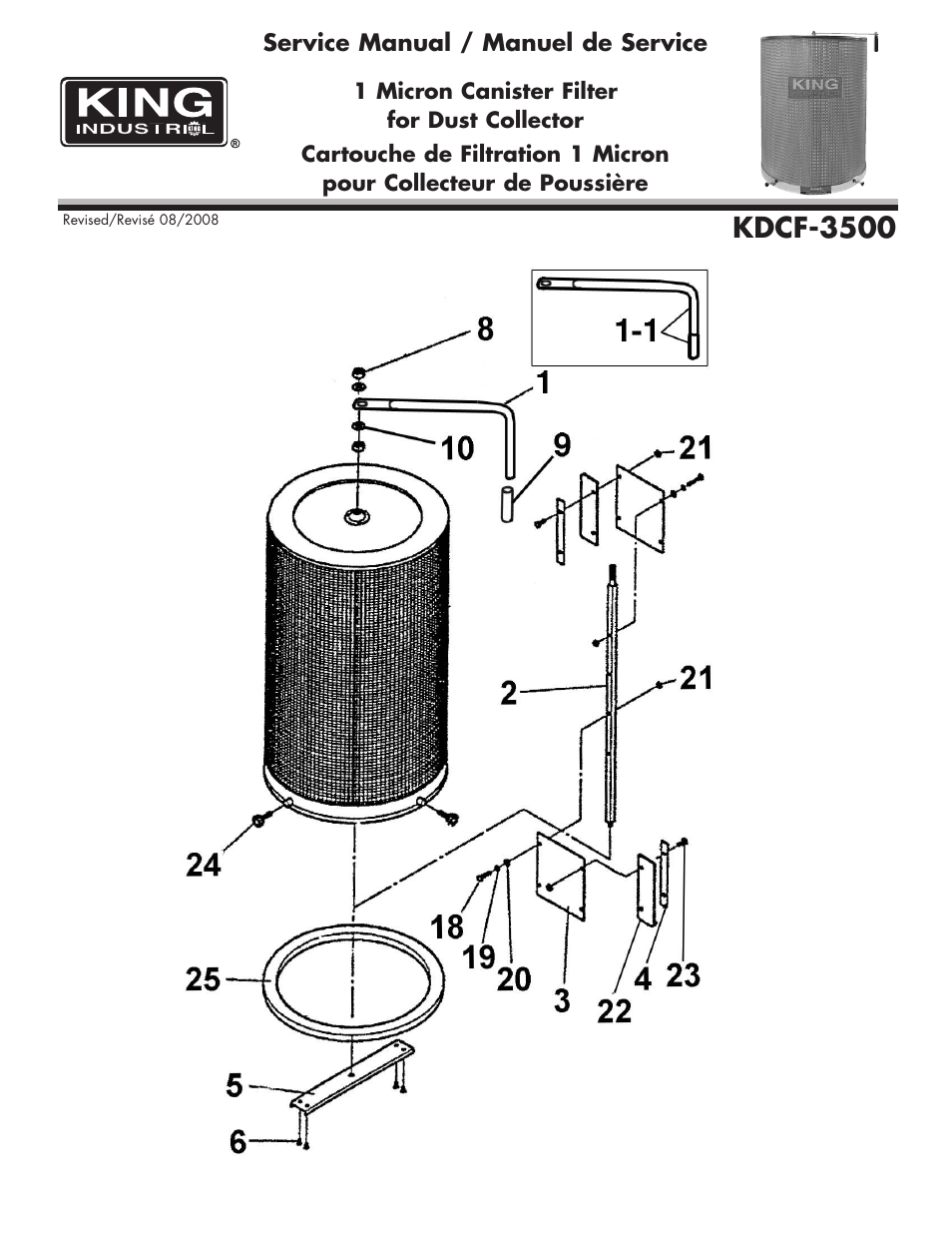 King Canada 1 Micron Canister Filter KDCF-3500 User Manual | 2 pages