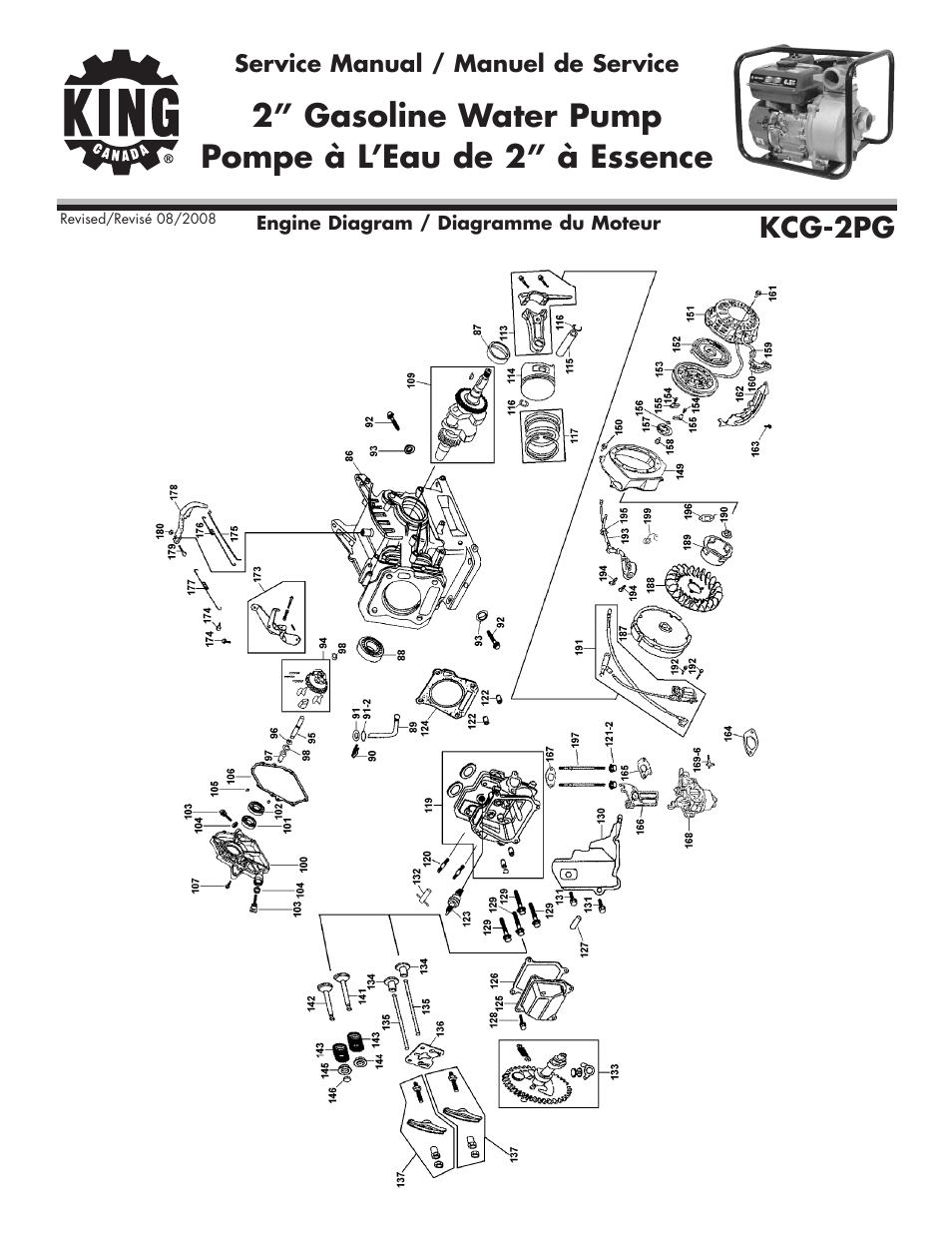 King Canada 2" Gasoline Water Pump KCG-2PG User Manual | 7 pages