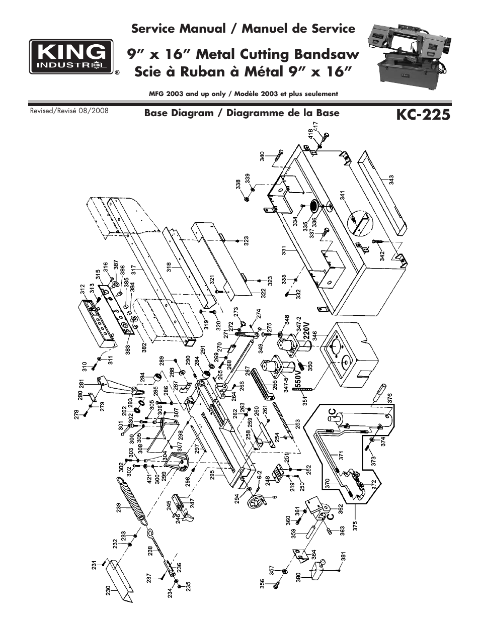 Kc-225 | King Canada KC-225 User Manual | Page 3 / 8