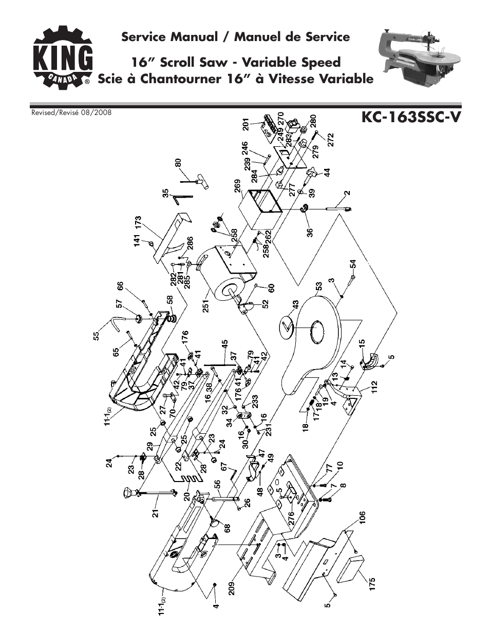King Canada KC-163SSC-V User Manual | 3 pages