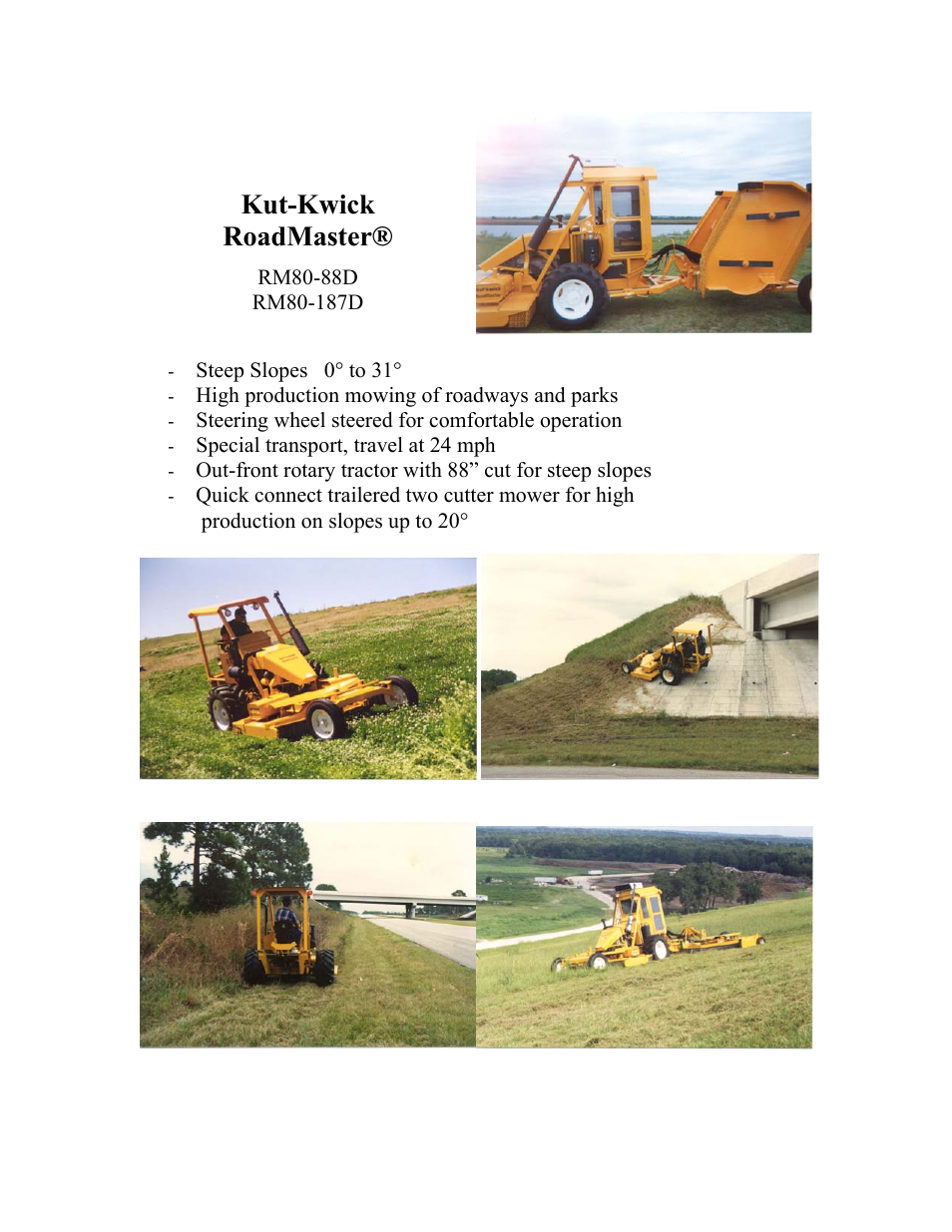 Kut-Kwick RoadMaster RM80-88D User Manual | 4 pages
