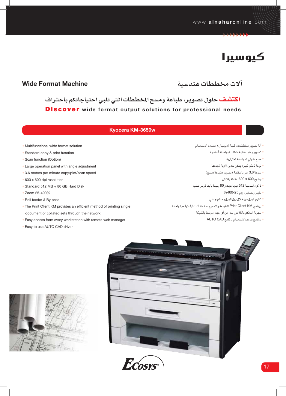 E¢}5ufha¹h¯$), Wide format machine | Kyocera Jogger 400 User Manual | Page 19 / 42