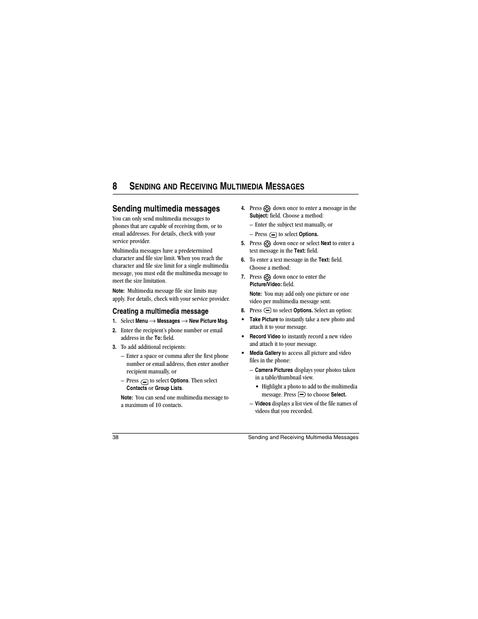 Sending multimedia messages | Kyocera Koi User Manual | Page 44 / 72