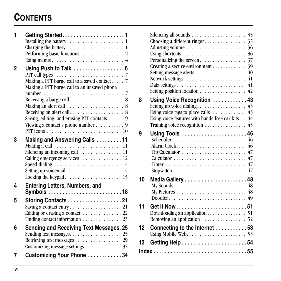 Ontents | Kyocera KX444 User Manual | Page 6 / 64