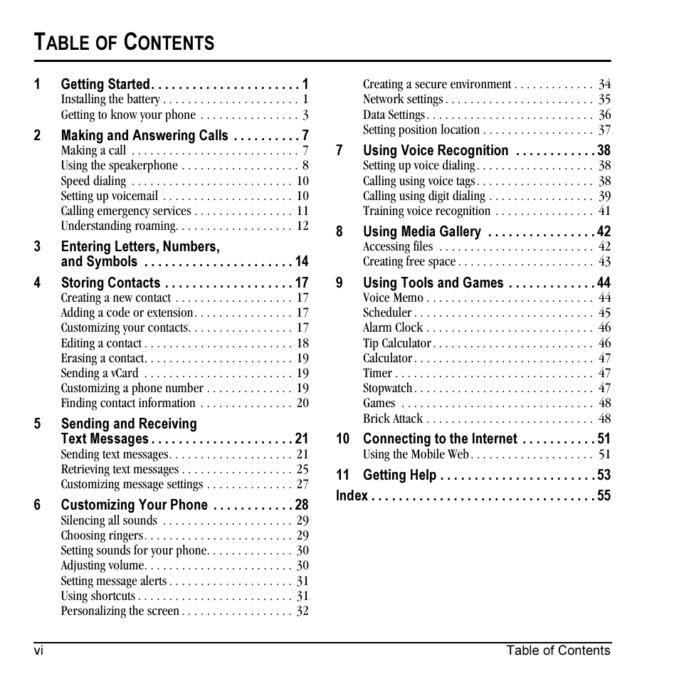 Able, Ontents | Kyocera Milan KX9C User Manual | Page 6 / 64