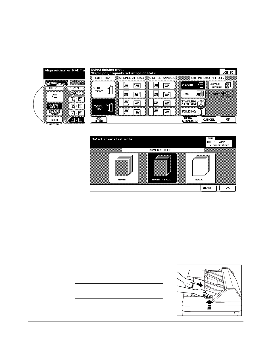 Output modes, Cover sheet feeder (continued) | Kyocera copier User Manual | Page 121 / 292