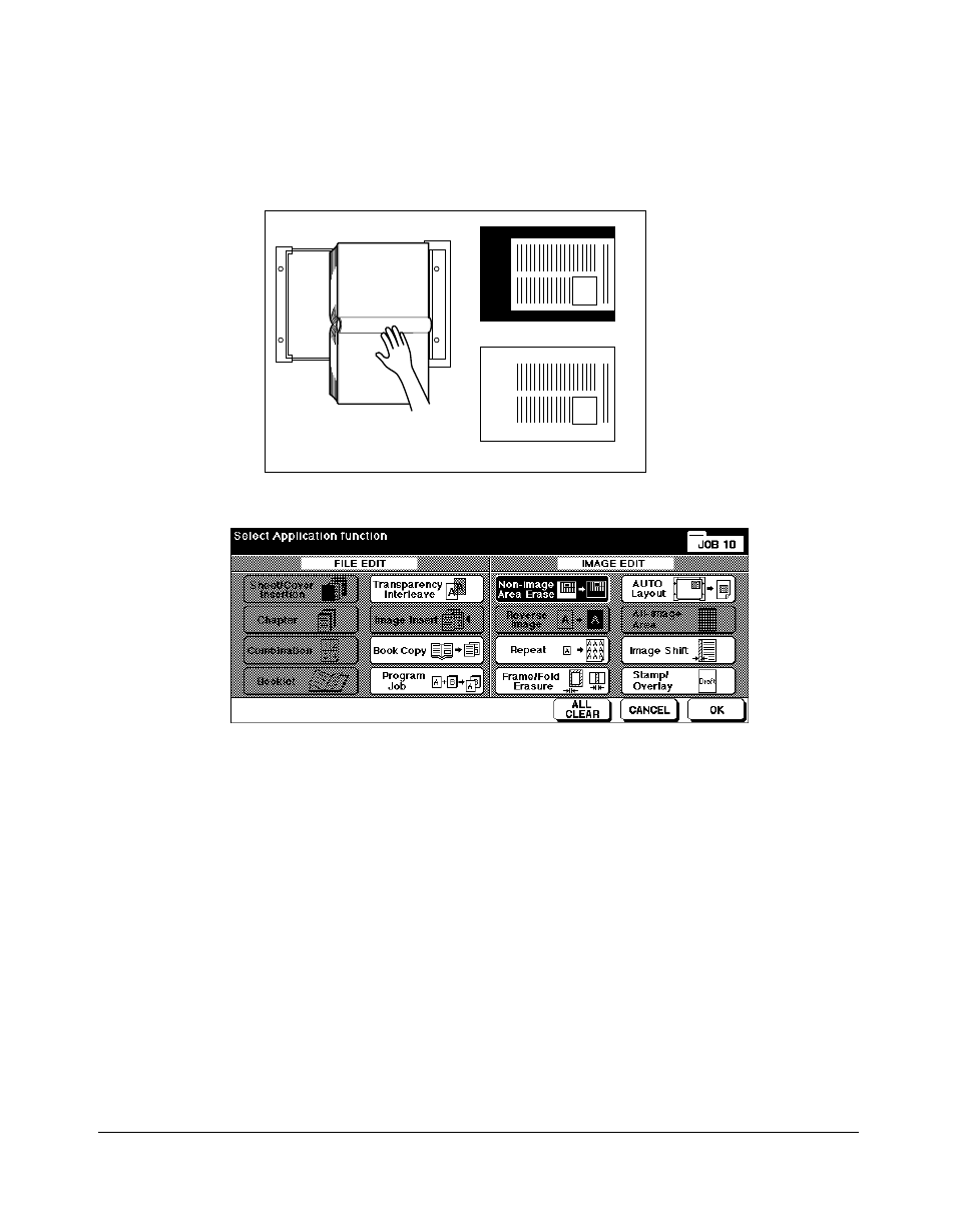 Applications, Non-image area erase (continued) | Kyocera copier User Manual | Page 167 / 292