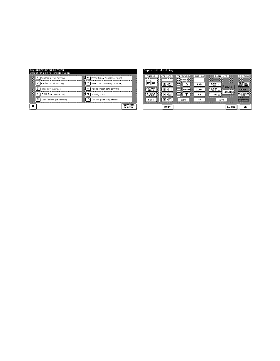 Key operator mode, Copier initial setting [2] (continued) | Kyocera copier User Manual | Page 224 / 292