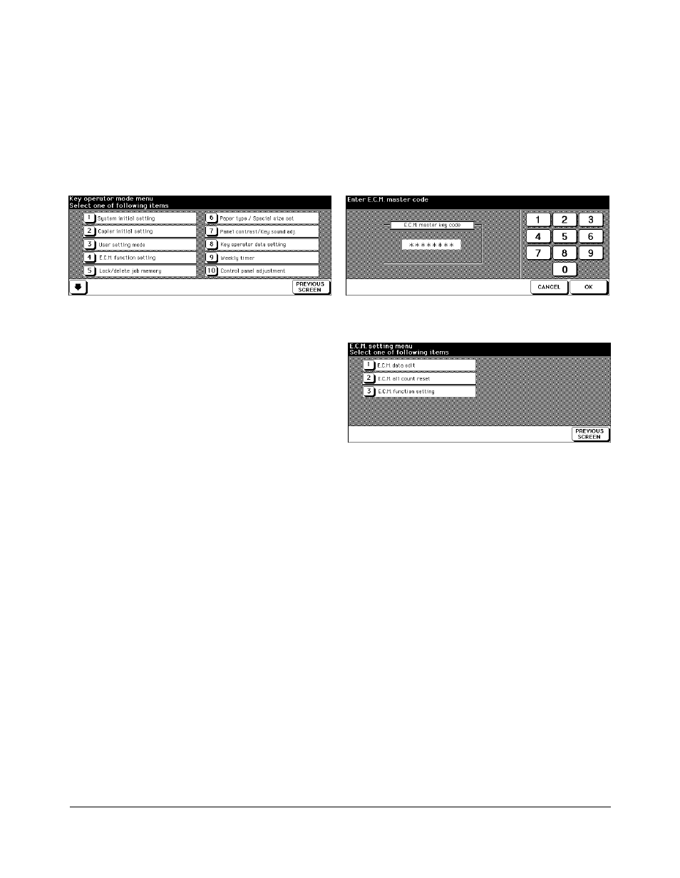 How to access the ecm setting mode, How to access the ecm setting mode -16, Key operator mode | Kyocera copier User Manual | Page 229 / 292