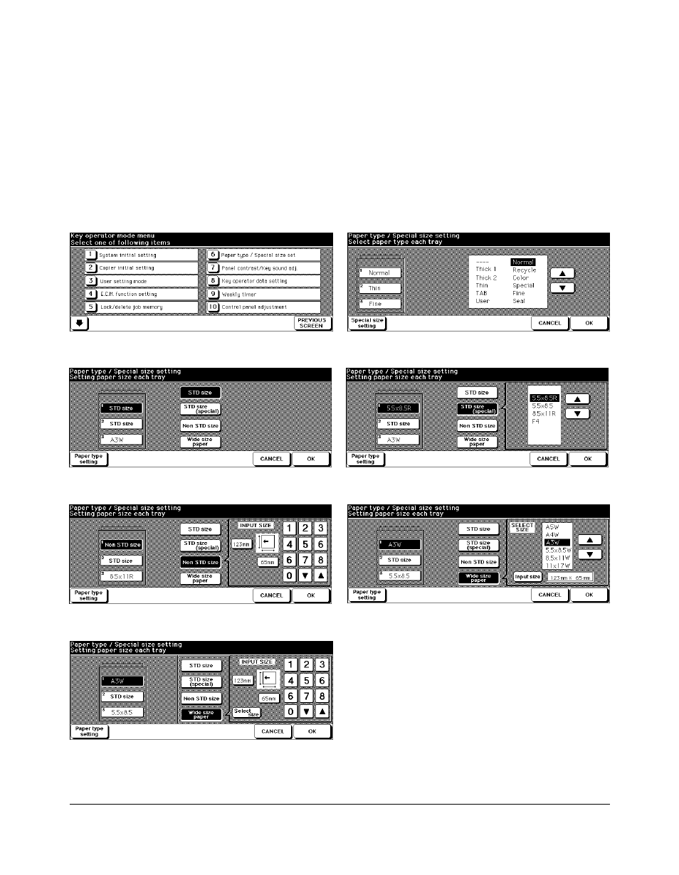 Paper type / special size set [6, Paper type / special size set [6] -24, Key operator mode | Kyocera copier User Manual | Page 237 / 292