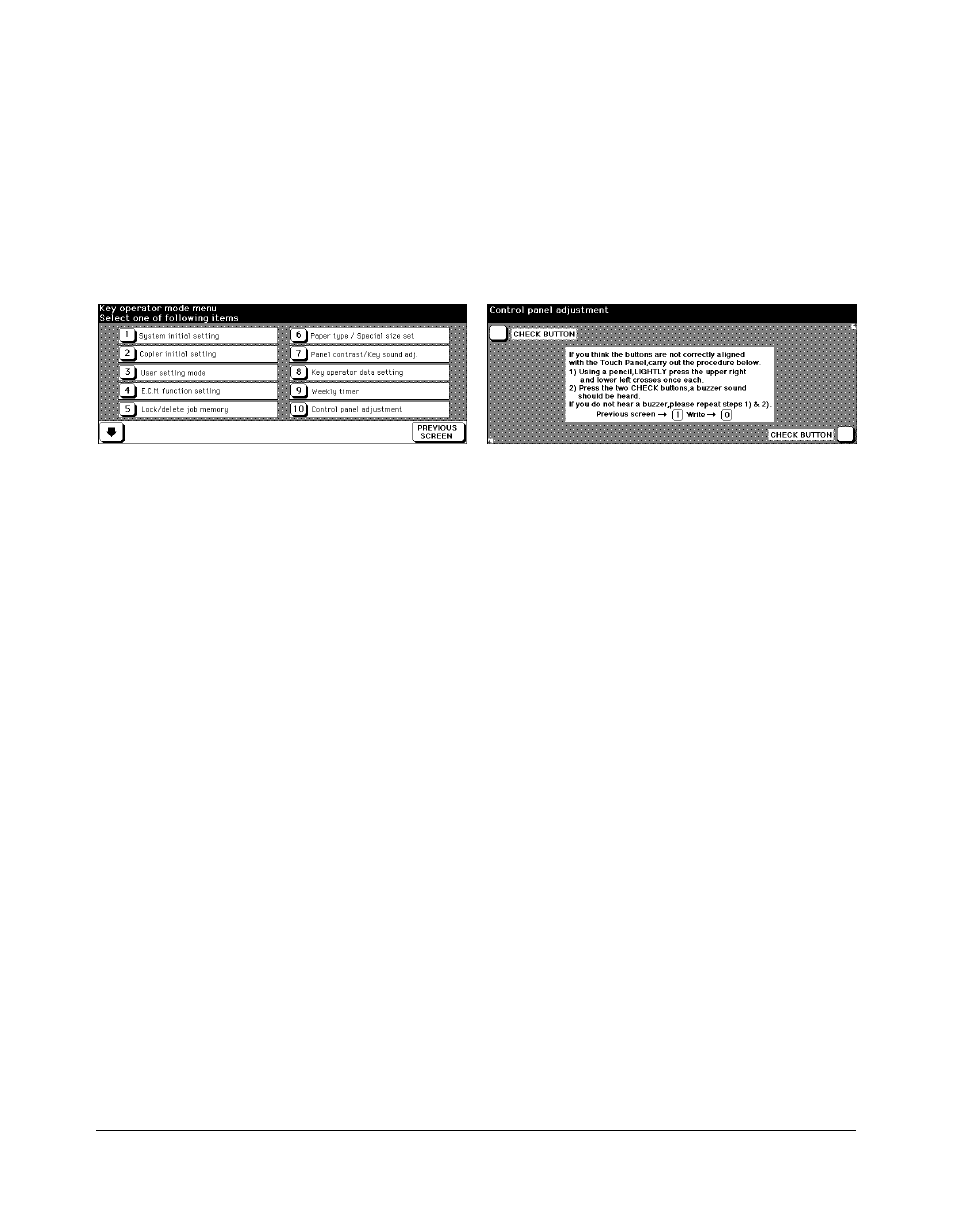 Control panel adjustment [10, Control panel adjustment [10] -37, Key operator mode | Kyocera copier User Manual | Page 250 / 292