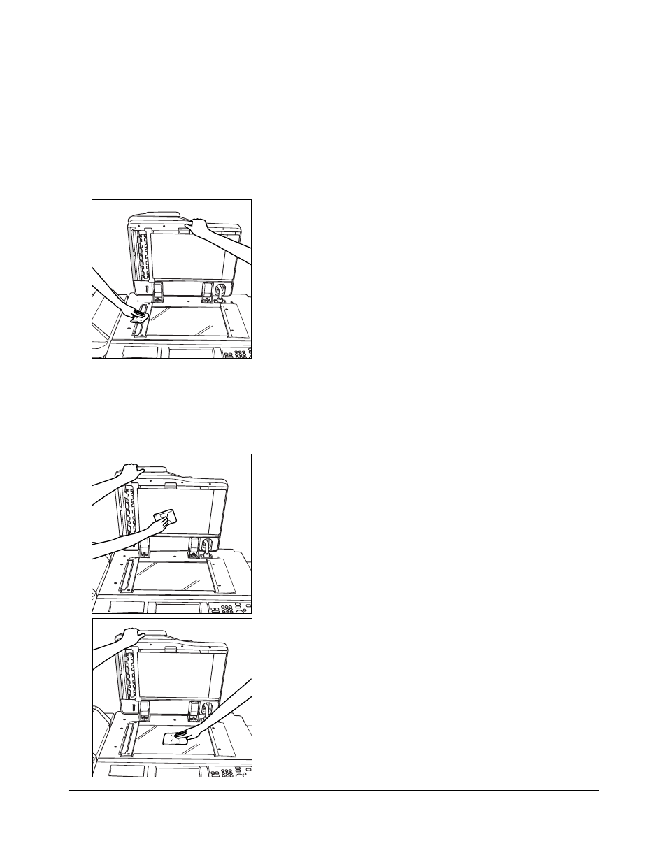 Cleaning the left partition glass, Cleaning the document glass and cover, Maintenance & supplies | Kyocera copier User Manual | Page 274 / 292