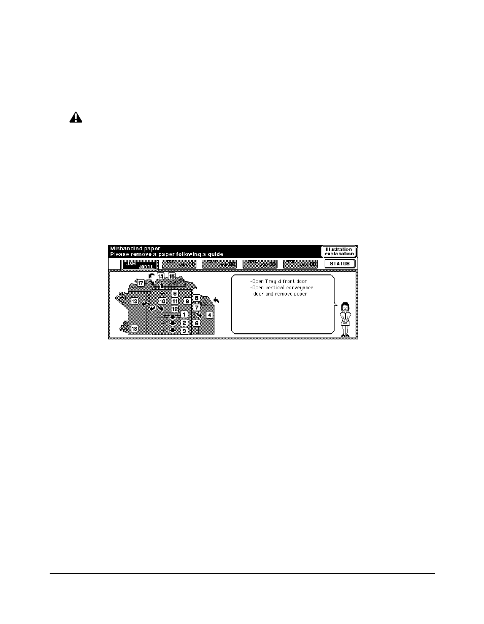 Clearing mishandled paper, Clearing mishandled paper -6, Troubleshooting | Kyocera copier User Manual | Page 281 / 292