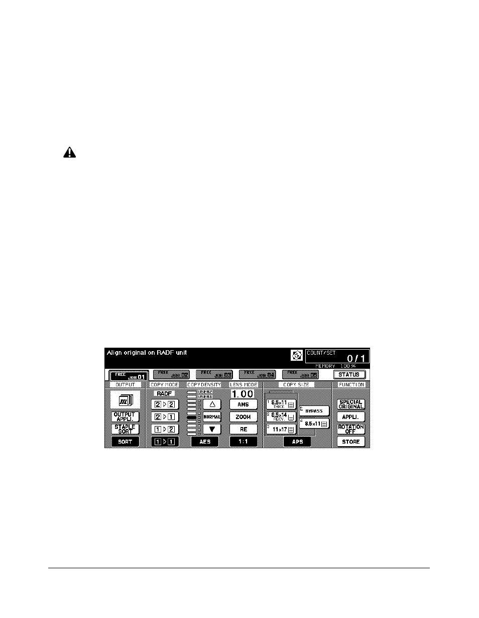 Touch screen, Basic screen, Touch screen -7 | Basic screen -7, Machine information | Kyocera copier User Manual | Page 40 / 292