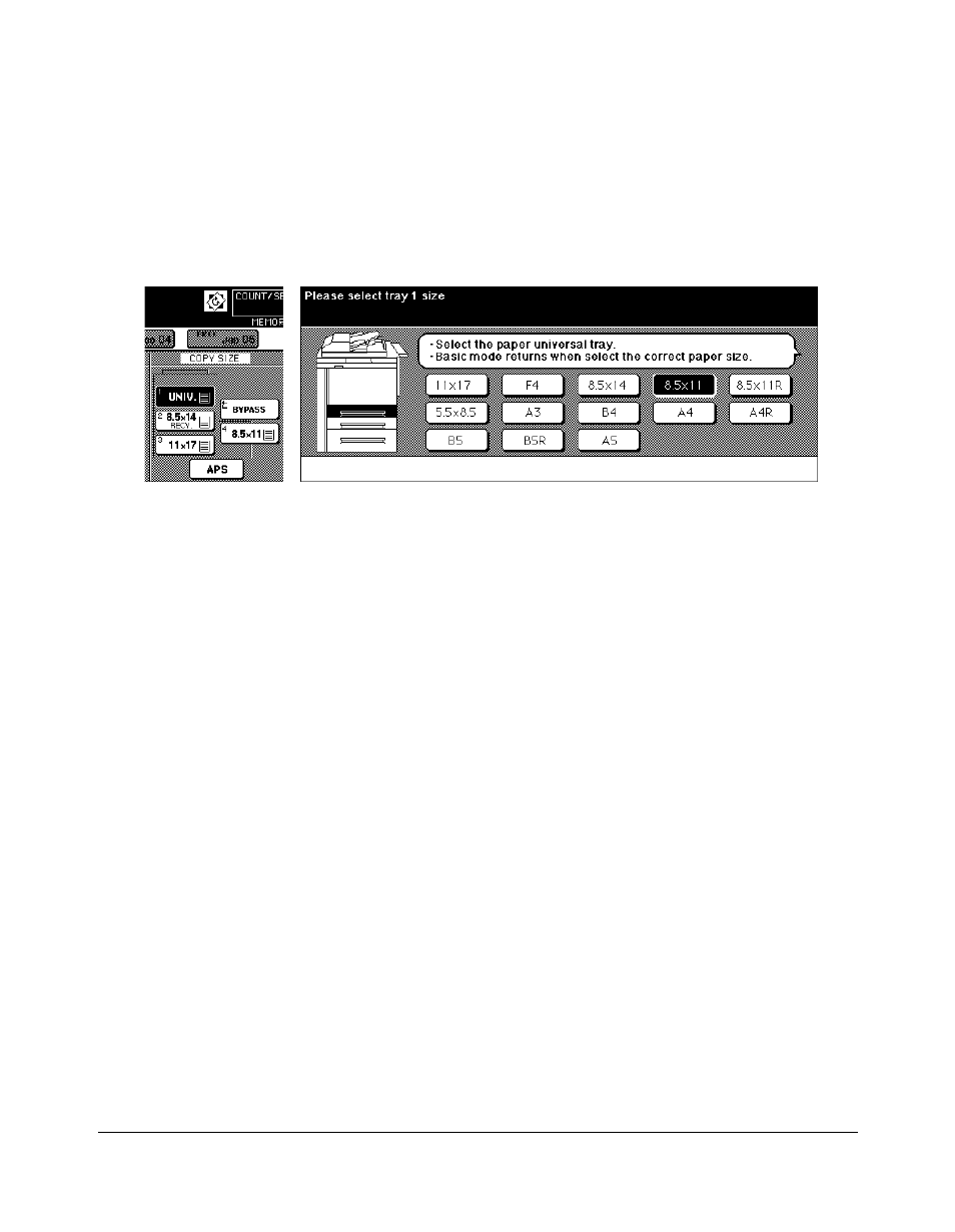 Programming copy size for univ. key, Programming copy size for univ. key -18, Basic operations | Kyocera copier User Manual | Page 80 / 292