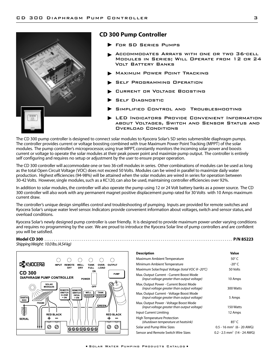 Cd 300 pump controller | Kyocera 85221 User Manual | Page 5 / 20