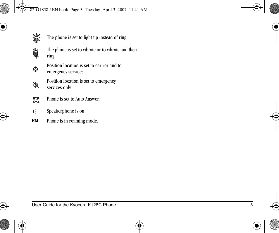 Kyocera K126C User Manual | Page 11 / 56