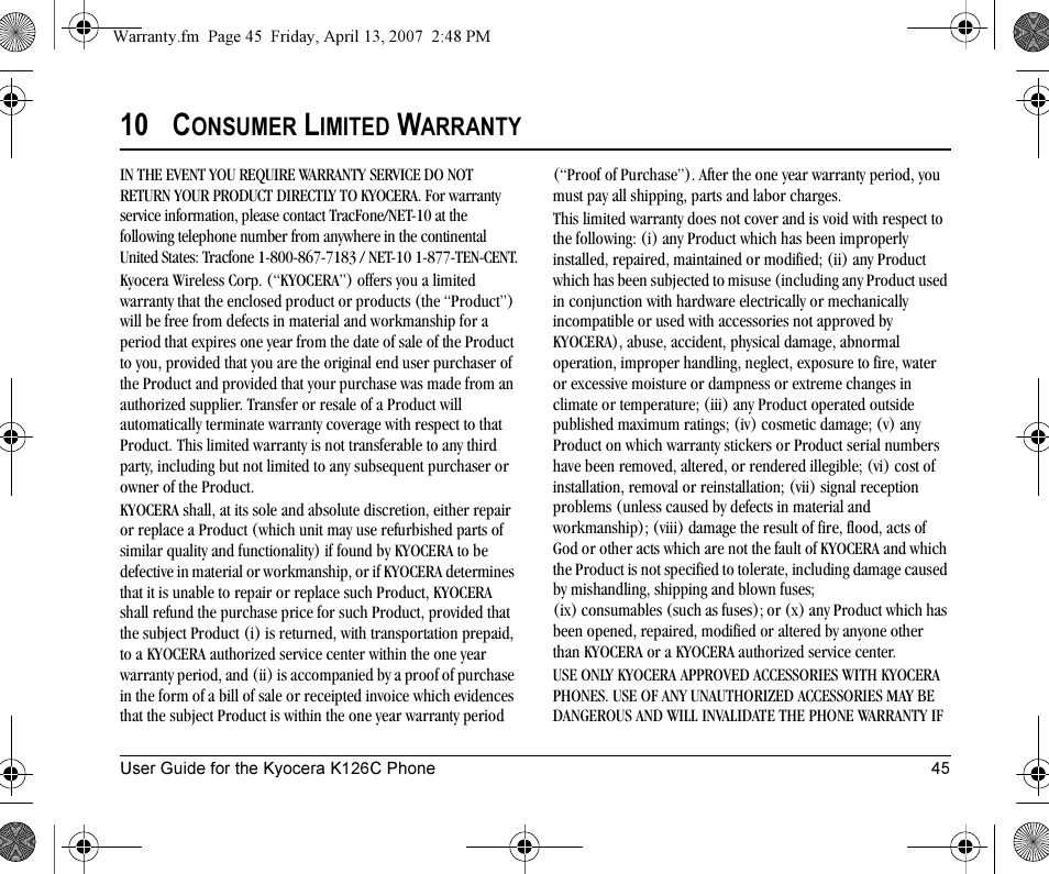 10 c | Kyocera K126C User Manual | Page 53 / 56