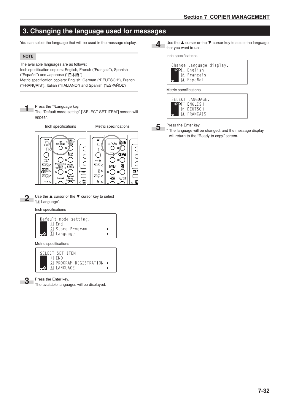 Changing the language used for messages | Kyocera KM-C830 User Manual | Page 127 / 161