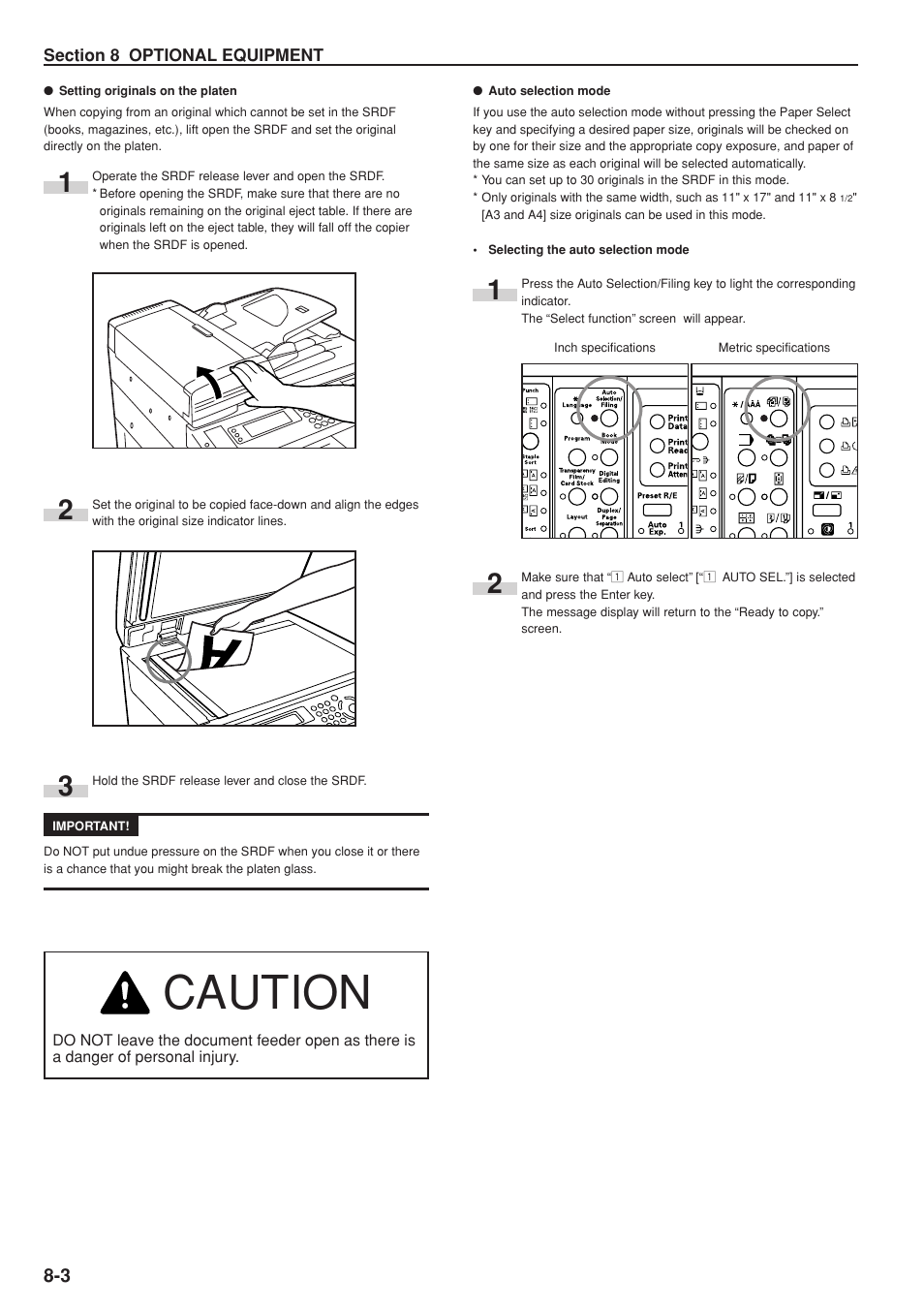 Caution | Kyocera KM-C830 User Manual | Page 130 / 161