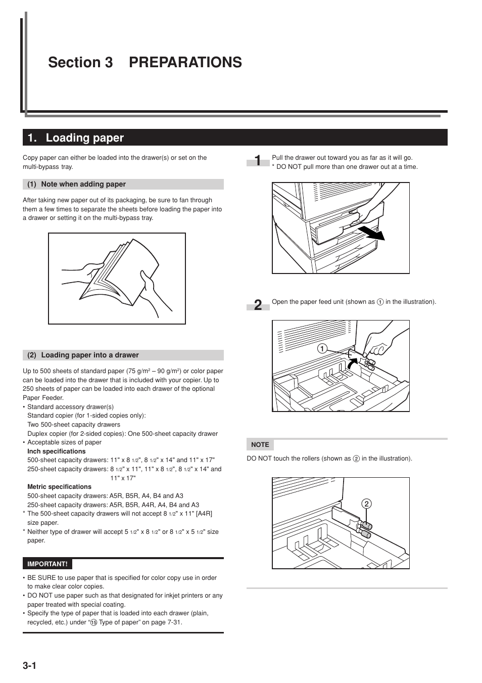 Loading paper | Kyocera KM-C830 User Manual | Page 23 / 161