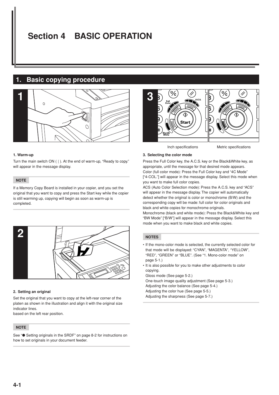Basic copying procedure | Kyocera KM-C830 User Manual | Page 37 / 161