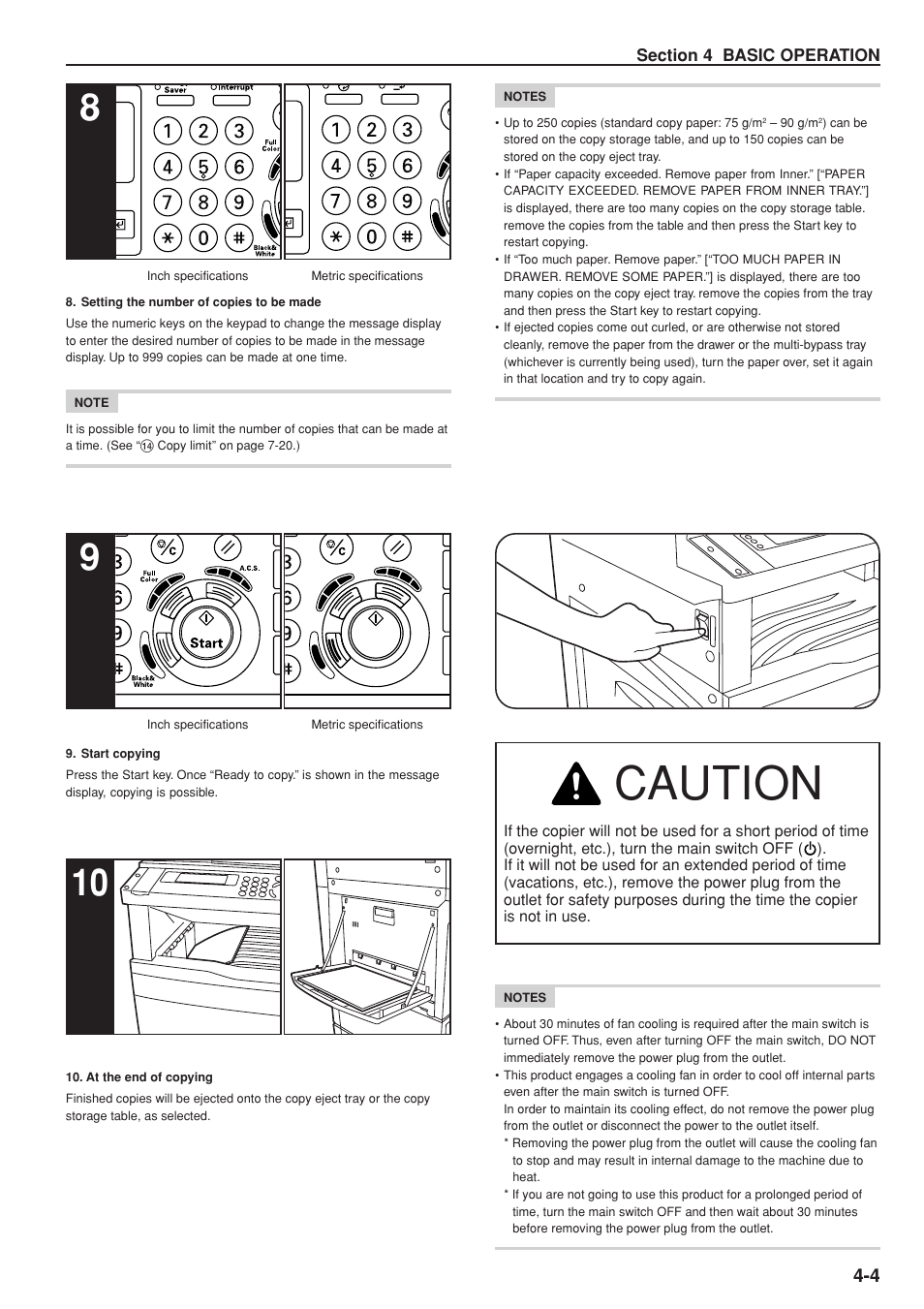 Caution | Kyocera KM-C830 User Manual | Page 40 / 161