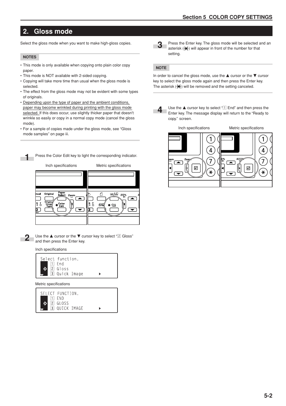 Gloss mode | Kyocera KM-C830 User Manual | Page 42 / 161