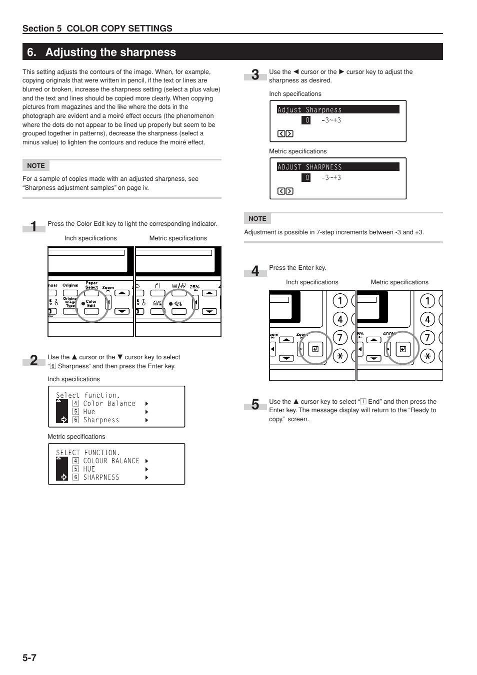 Adjusting the sharpness | Kyocera KM-C830 User Manual | Page 47 / 161