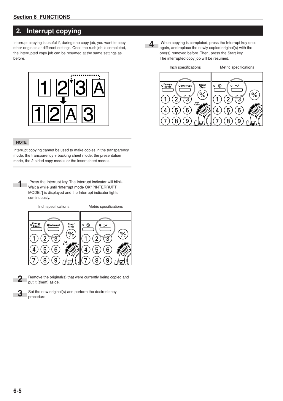 Interrupt copying | Kyocera KM-C830 User Manual | Page 52 / 161