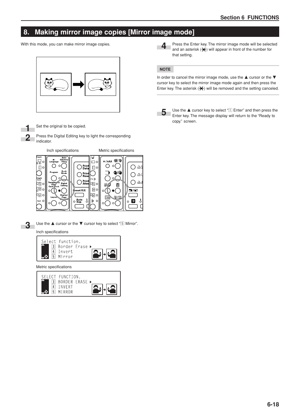 Making mirror image copies [mirror image mode | Kyocera KM-C830 User Manual | Page 65 / 161