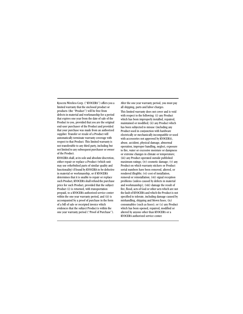 16 consumer limited warranty, Consumer limited warranty | Kyocera X-tc M2000 User Manual | Page 80 / 90