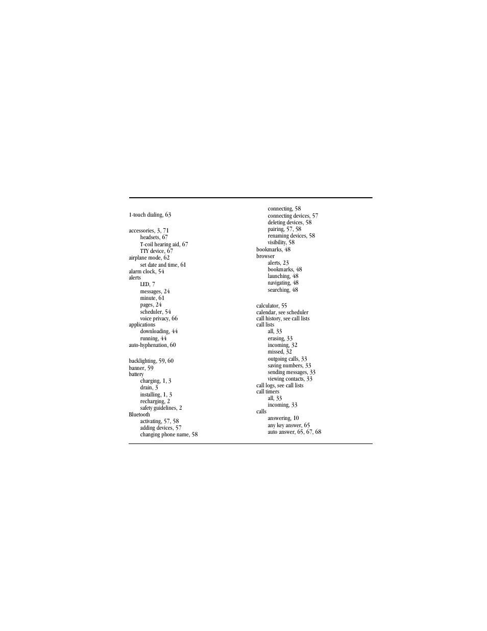 Index, Numerics | Kyocera X-tc M2000 User Manual | Page 83 / 90