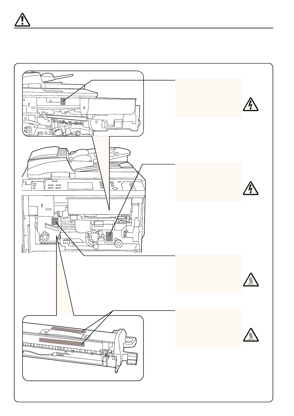 Etiquettes "attention, Remarque : ne pas ôter ces étiquettes | Kyocera 4230 User Manual | Page 10 / 226