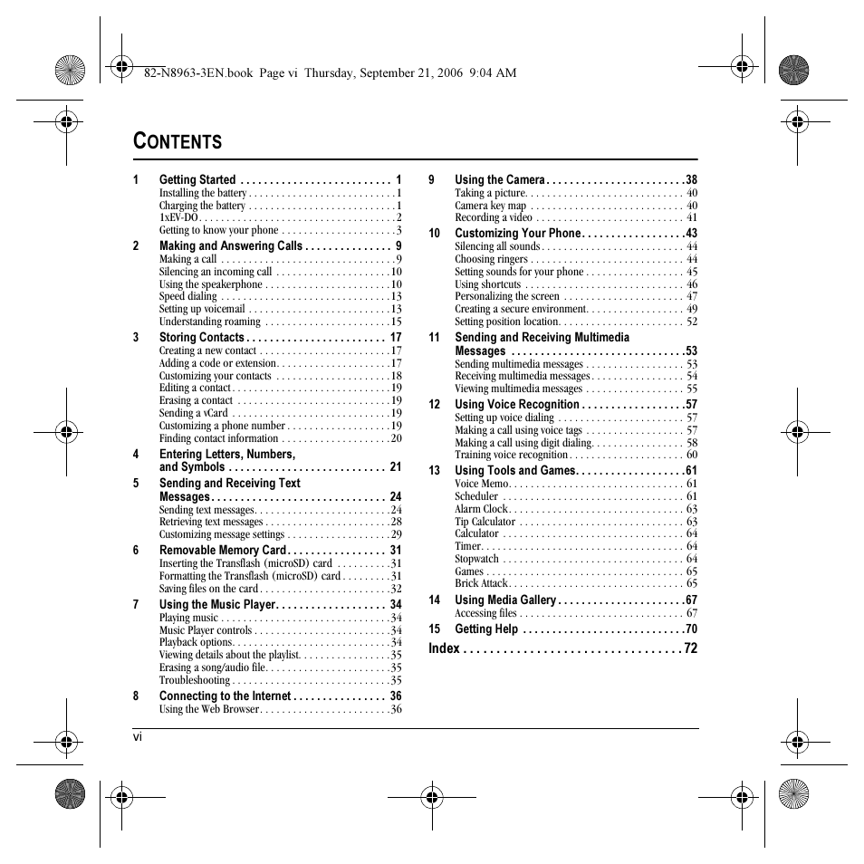Ontents | Kyocera SLIDER JET KX18 User Manual | Page 6 / 80
