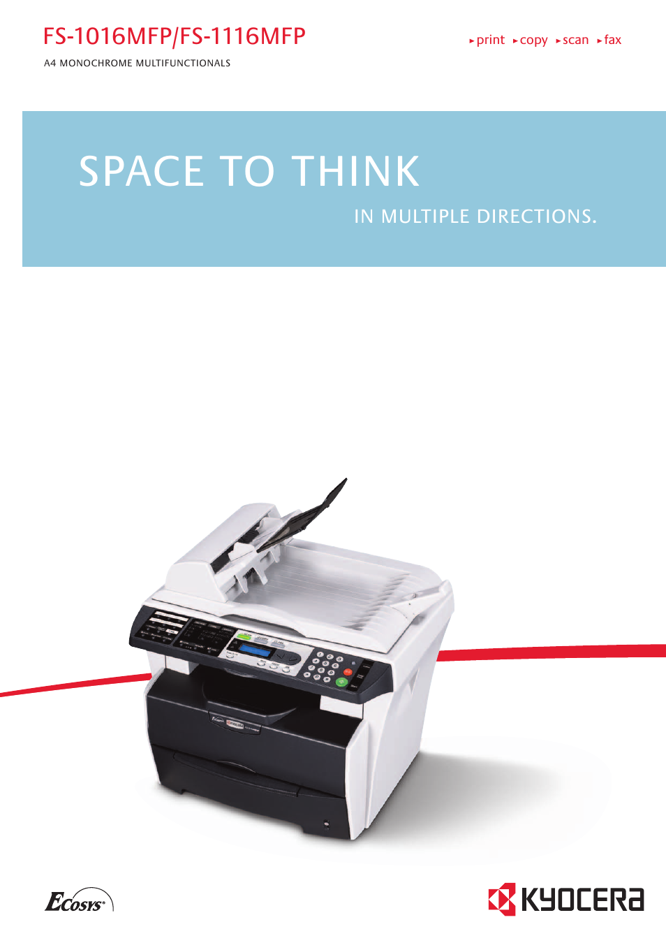 Kyocera FS-1016MFP User Manual | 4 pages