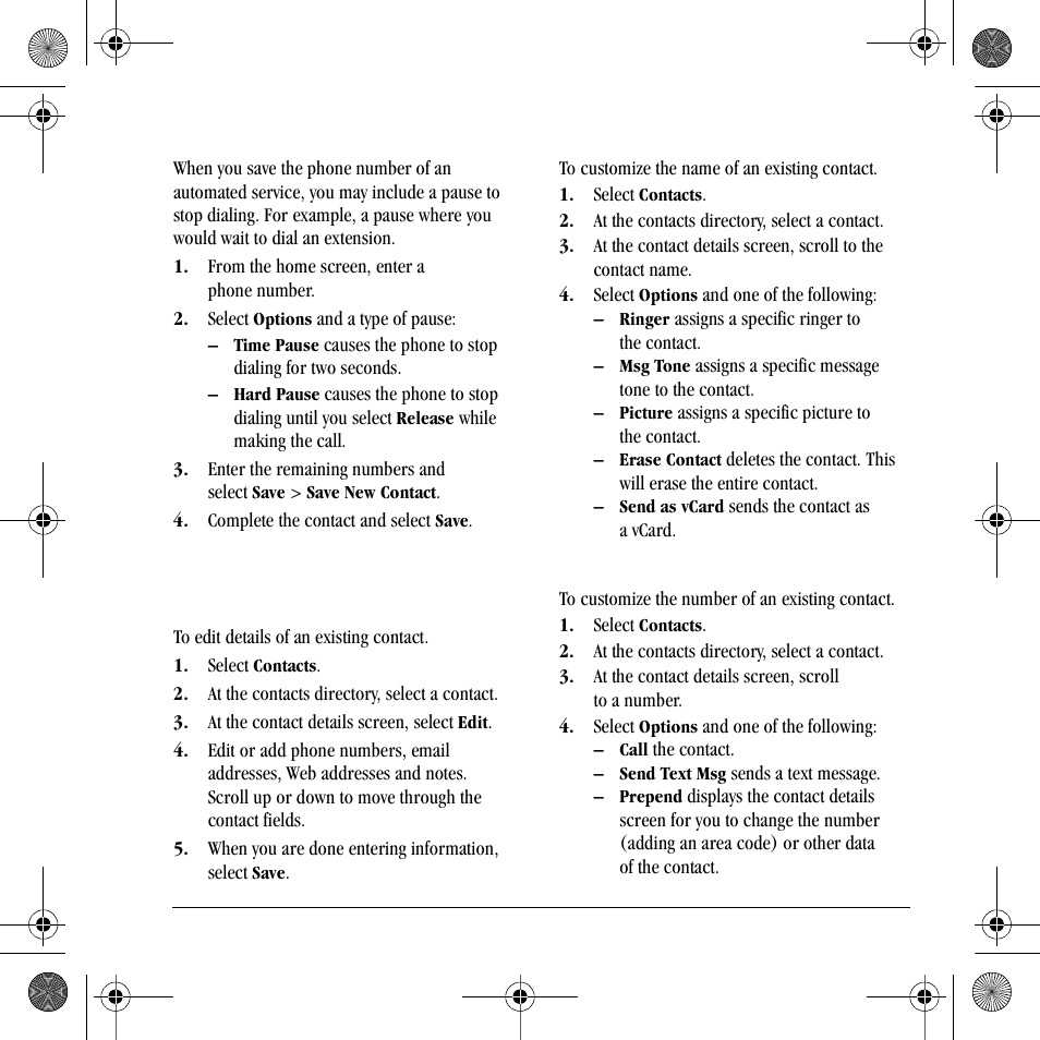Customize contacts | Kyocera S2410 User Manual | Page 33 / 72