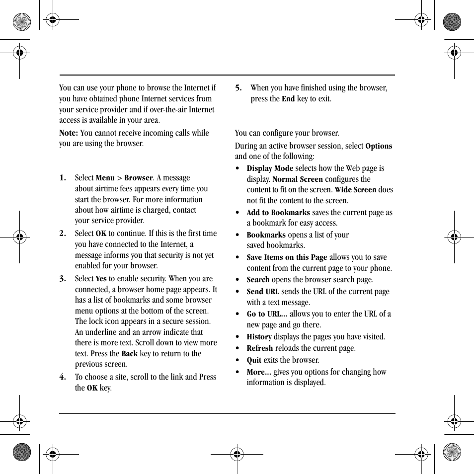 8browser, Launch browser, Use browser options | Kyocera S2410 User Manual | Page 38 / 72
