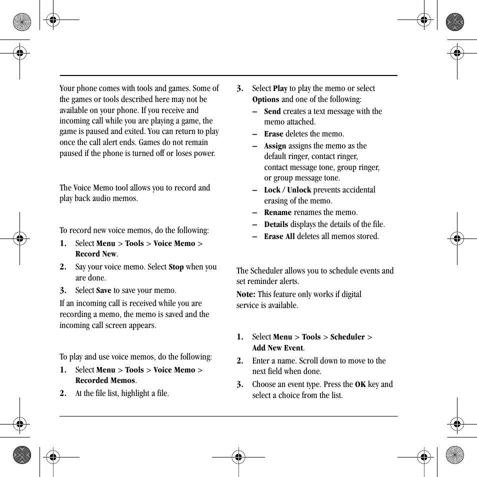 10 tools, Scheduler | Kyocera S2410 User Manual | Page 42 / 72