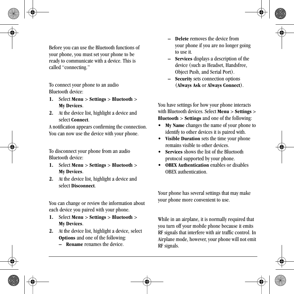 Convenience | Kyocera S2410 User Manual | Page 51 / 72
