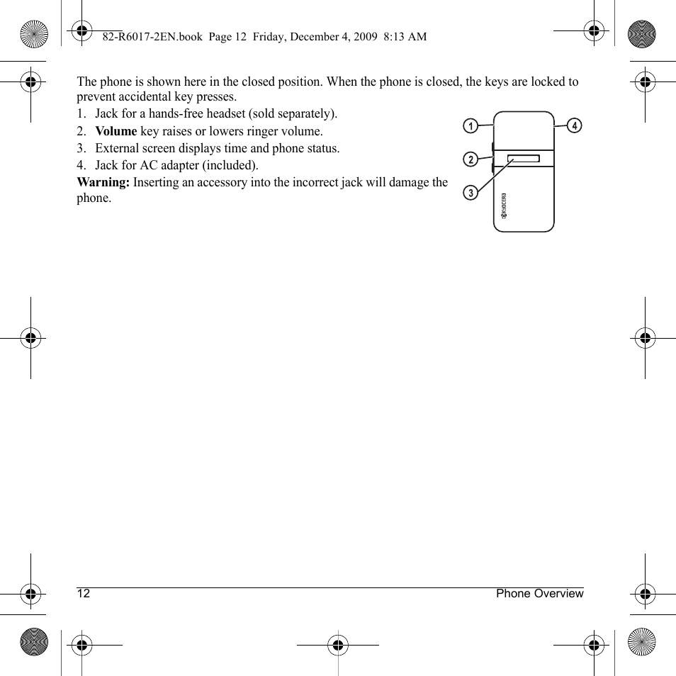 Kyocera TOMO S2410 User Manual | Page 12 / 72