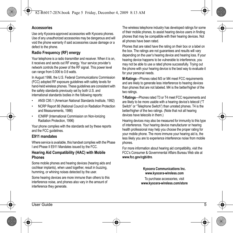 Kyocera TOMO S2410 User Manual | Page 5 / 72