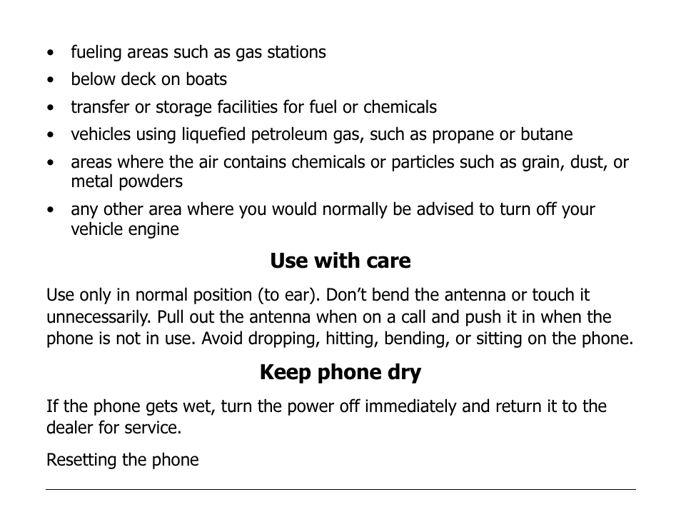 Use with care, Keep phone dry | Kyocera 1135 User Manual | Page 10 / 104